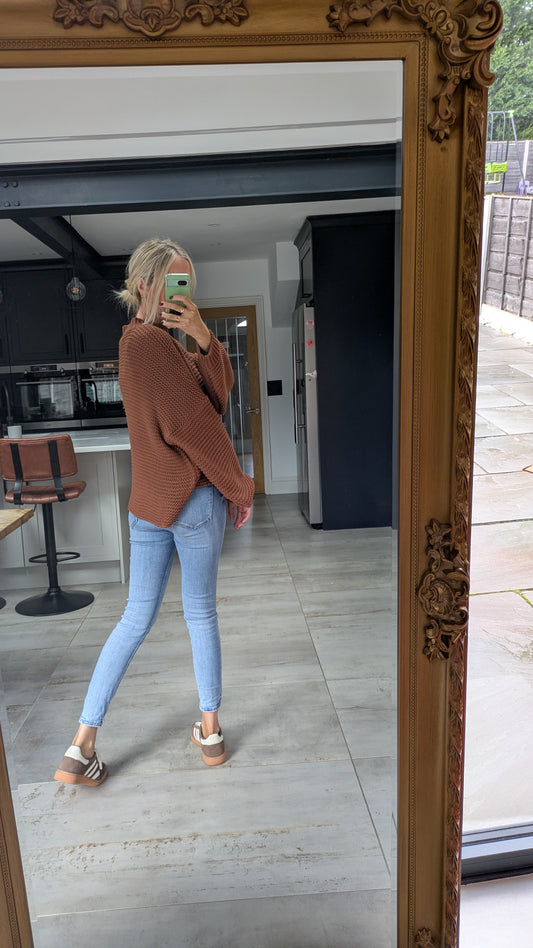 Brown Fisherman's Knit Jumper