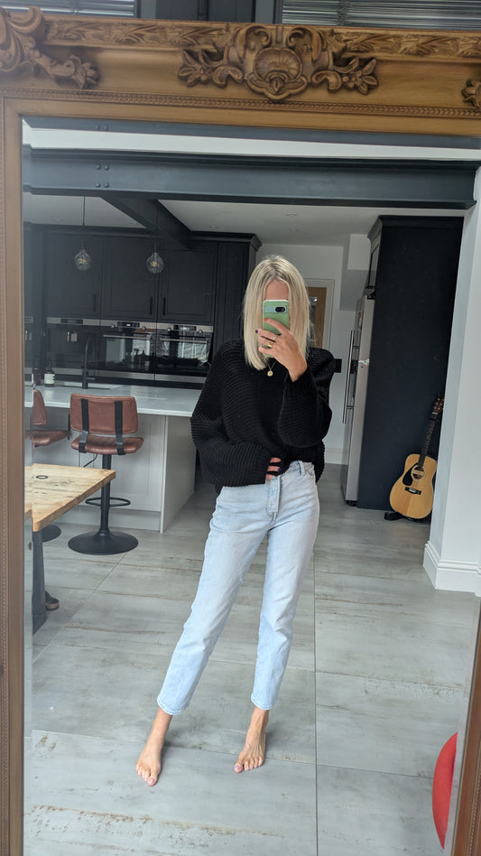 Black Fisherman's Knit Jumper