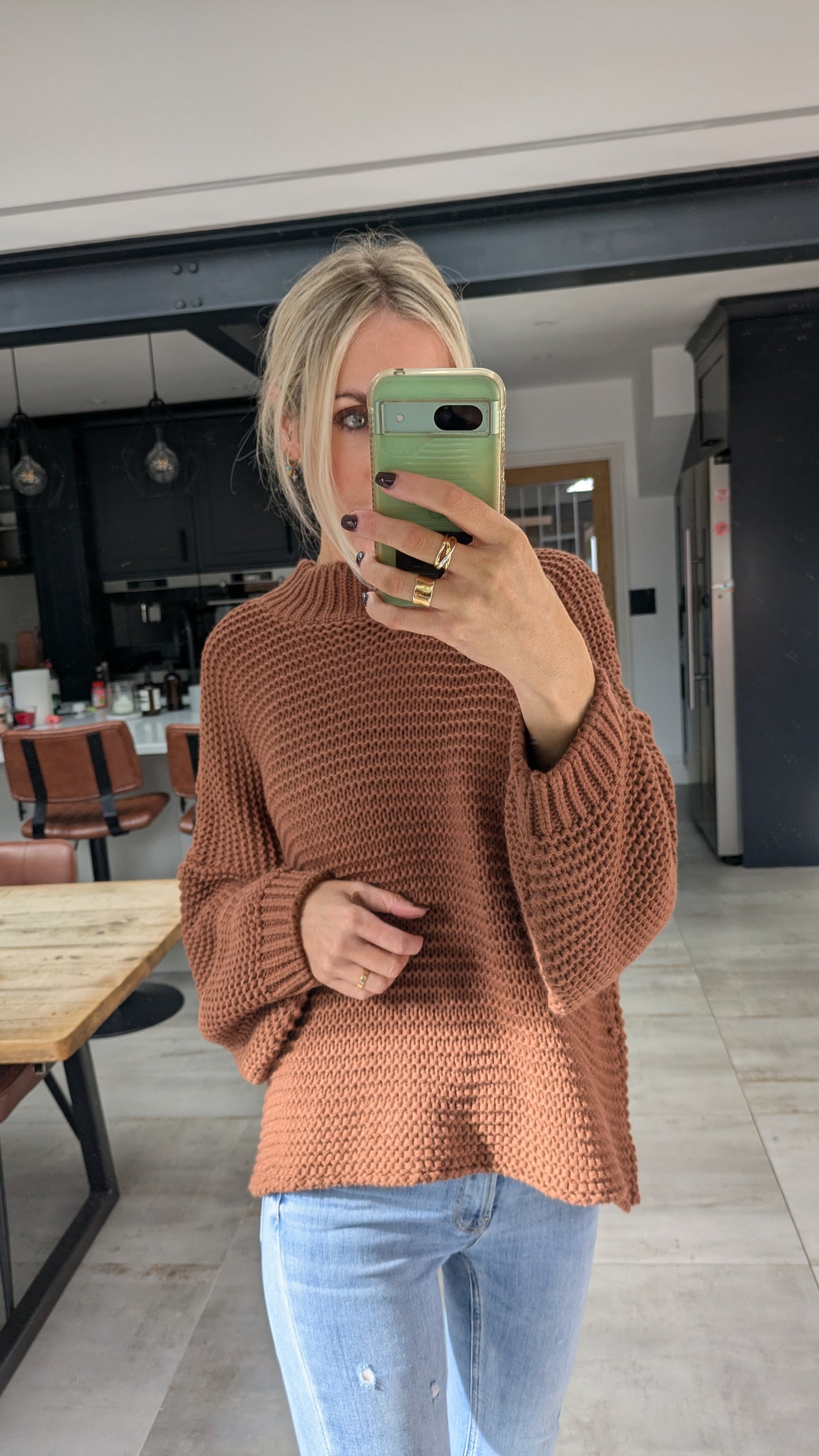 Brown Fisherman's Knit Jumper