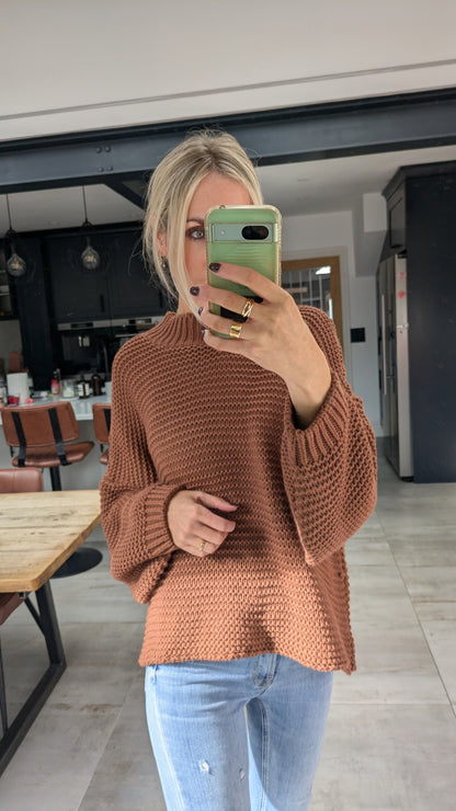 Brown Fisherman's Knit Jumper