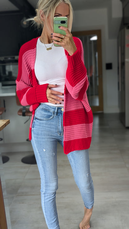 Striped knit cardigan