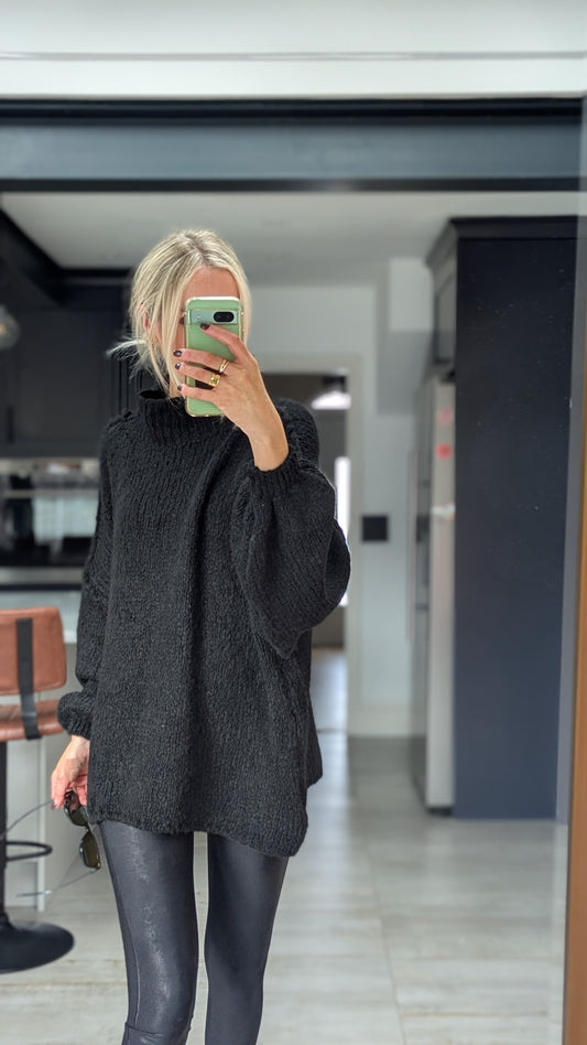 Raw Edge Black Jumper