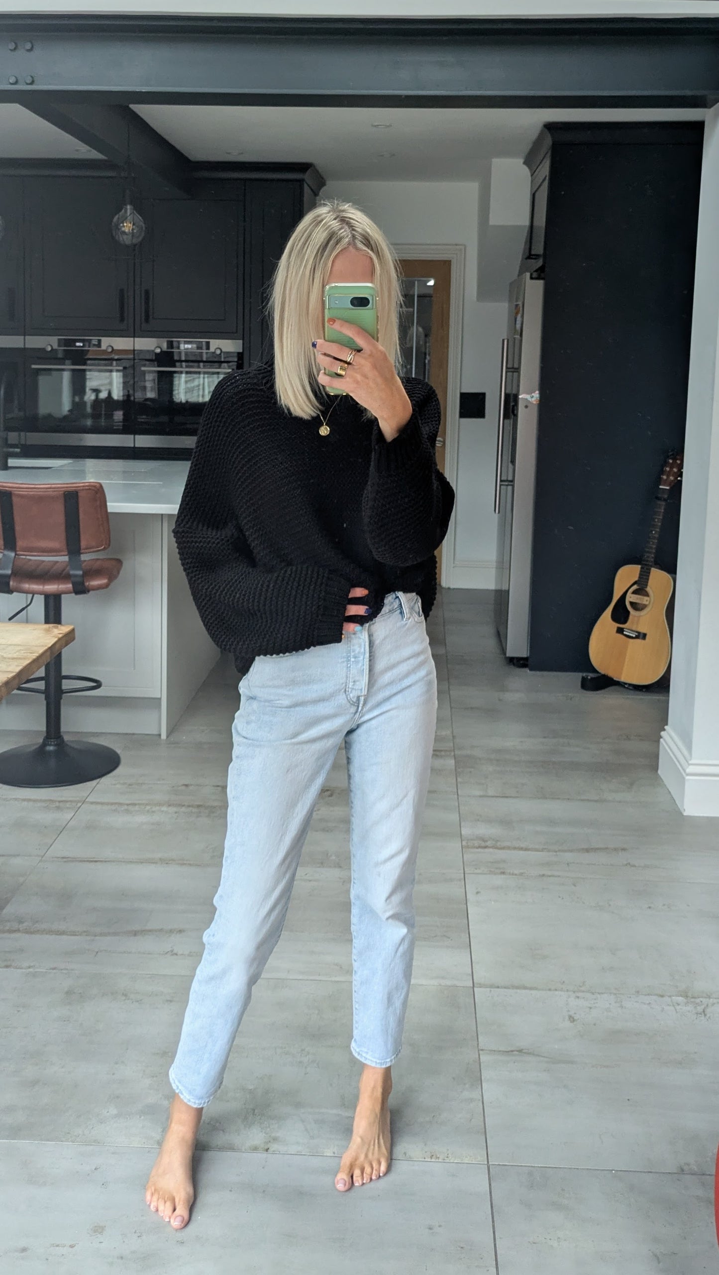 Black Fisherman's Knit Jumper