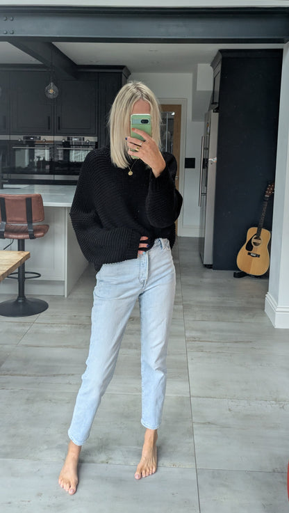 Black Fisherman's Knit Jumper