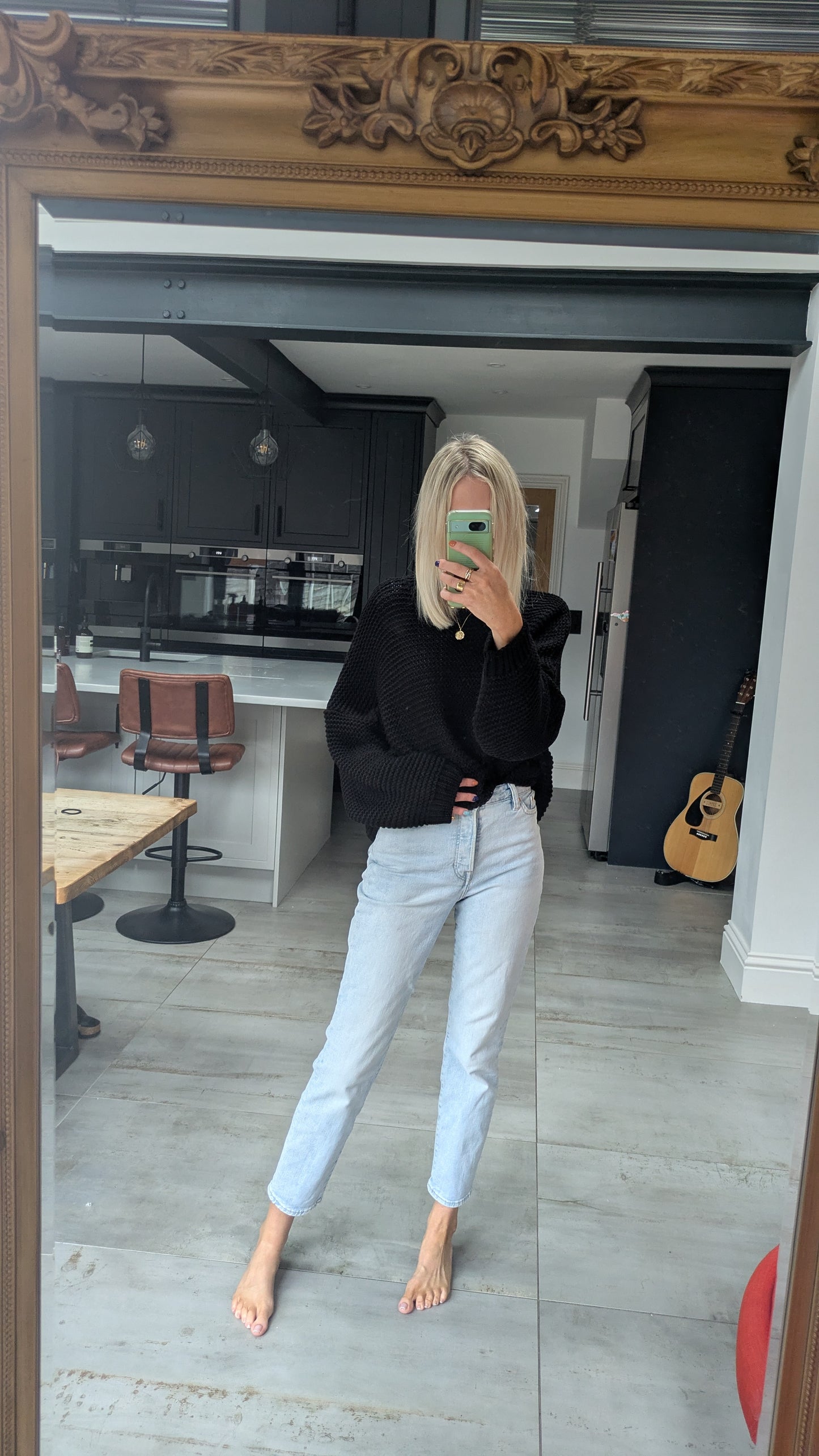 Black Fisherman's Knit Jumper