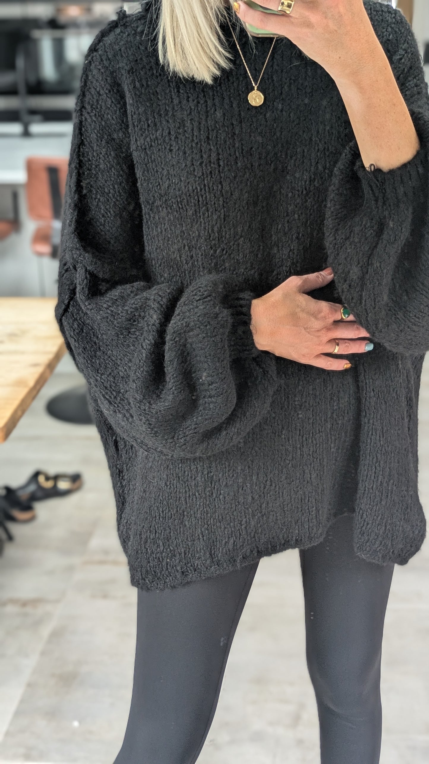 Raw Edge Black Jumper