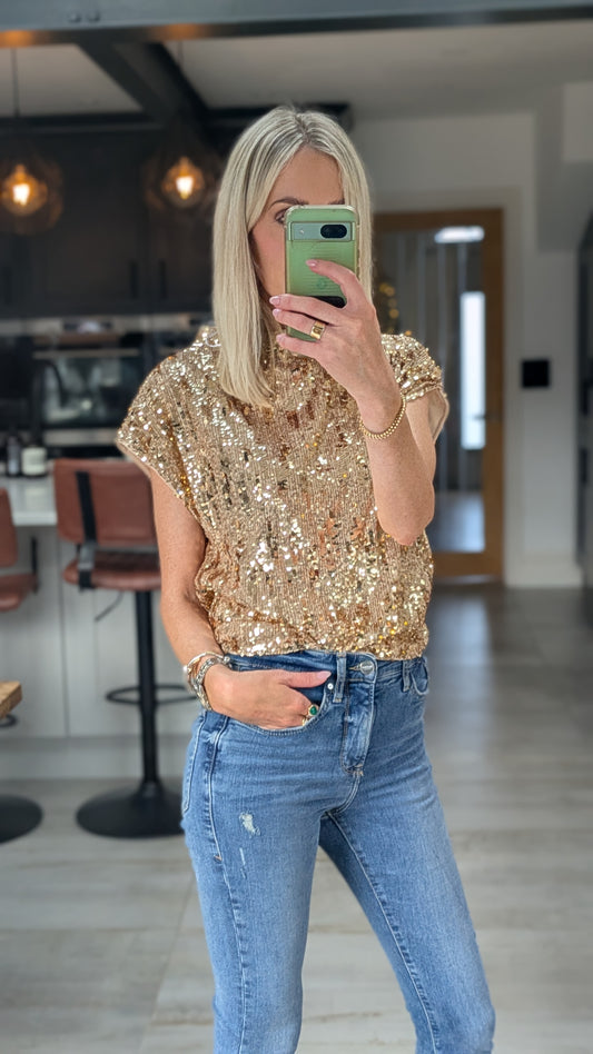 Gold Sequin T-shirt