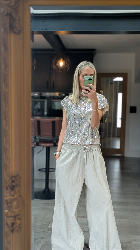 Silver Sequin T-shirt