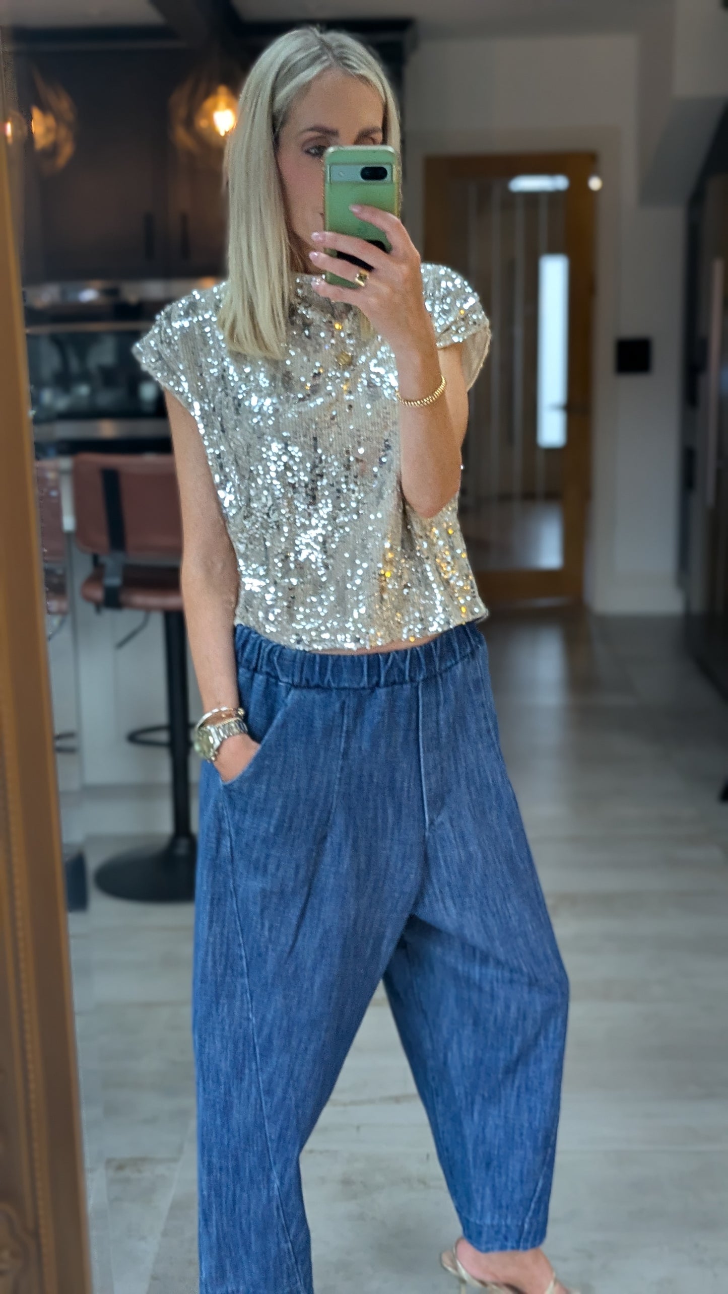 Silver Sequin T-shirt