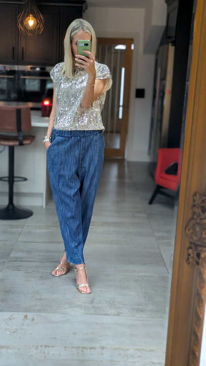 Silver Sequin T-shirt